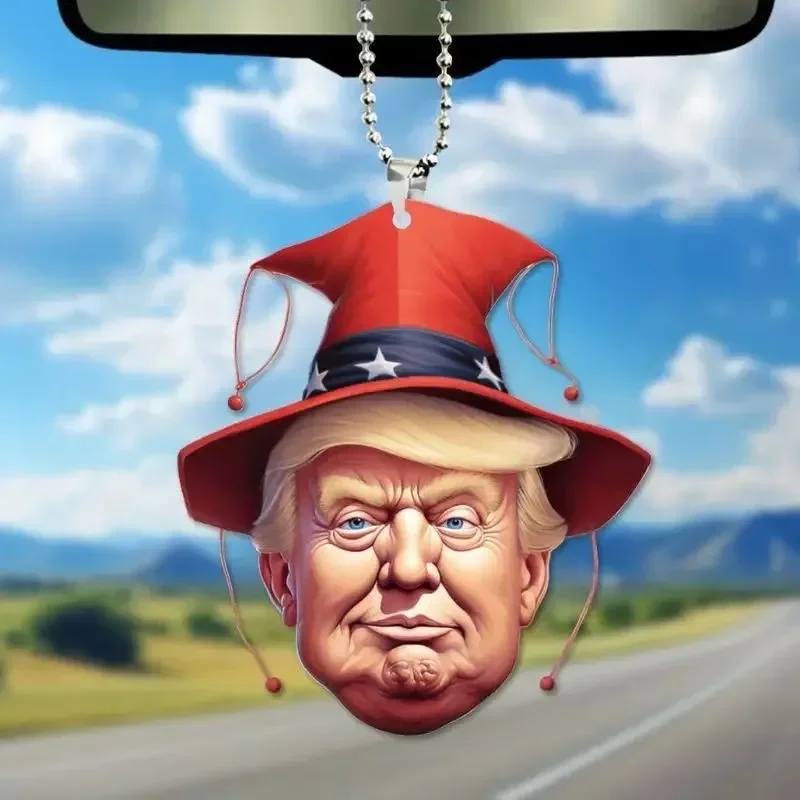 

3Pcs Trump Creative Personality Clown Acrylic Pendant Car Interior Rearview Mirror Decoration Pendant 2024 Explosion