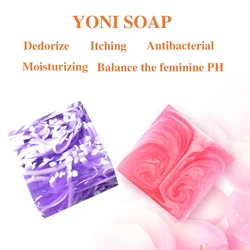 2 Pcs Organic Lavender and Rose Yoni Soap Bars For Women Handmade Vagina Wash Soap Natural Feminine Wash Vaginal Deodorants Care