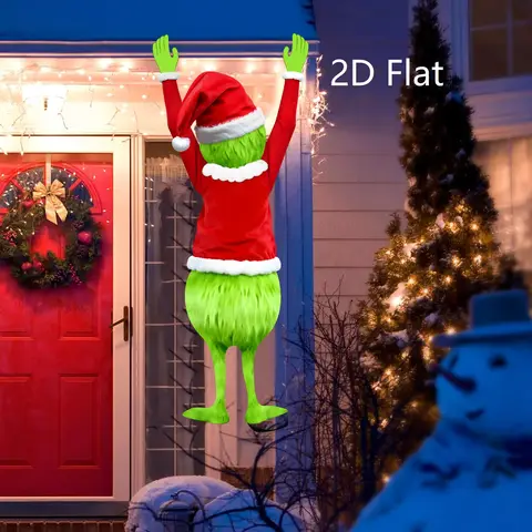 2D Natale Uomo dai capelli verdi Appeso Decorazione natalizia 2025 Regalo di buon Natale Vacanza divertimento per interni ed esterni Decor Regalo da appendere