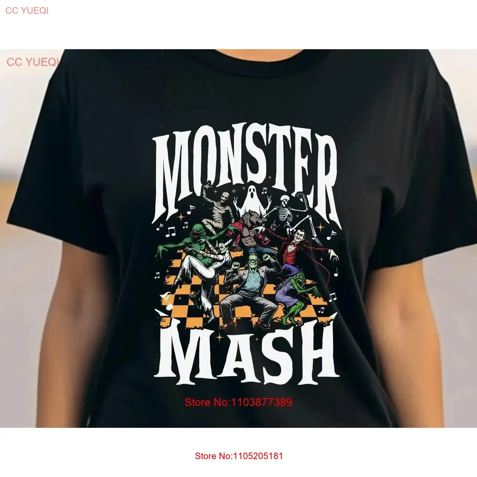 Monster Mash T Shirt Vintage Ghost Halloween Lover Retro Horror Movie Fall vintage Washed fashion streetwear Breathable