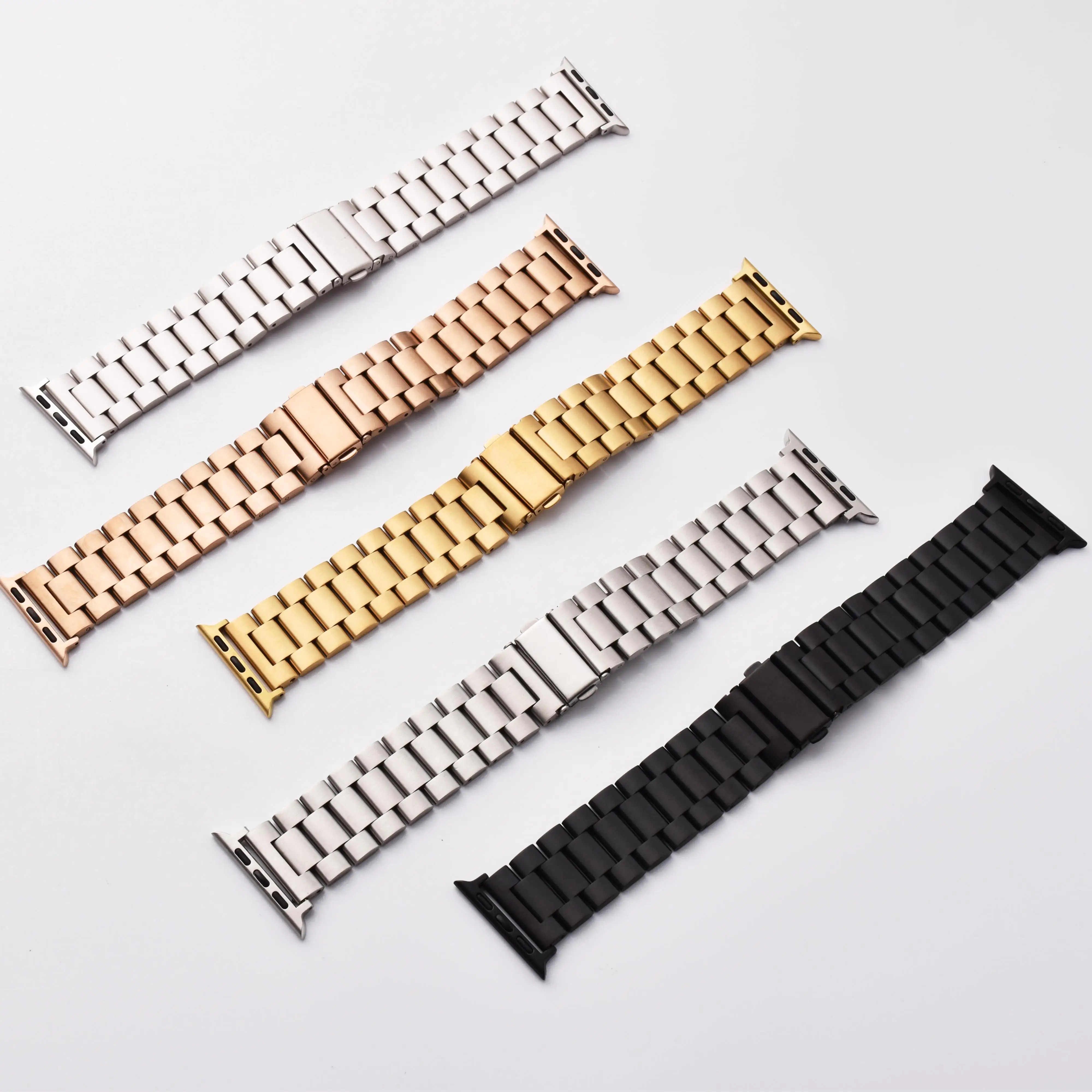Stainless Steel Bracelet Metal Strap for iWatch Band Compatible with Apple Watch Series 8 7 6 SE 5 4 3 Sizes 40mm/41mm/42mm/44mm