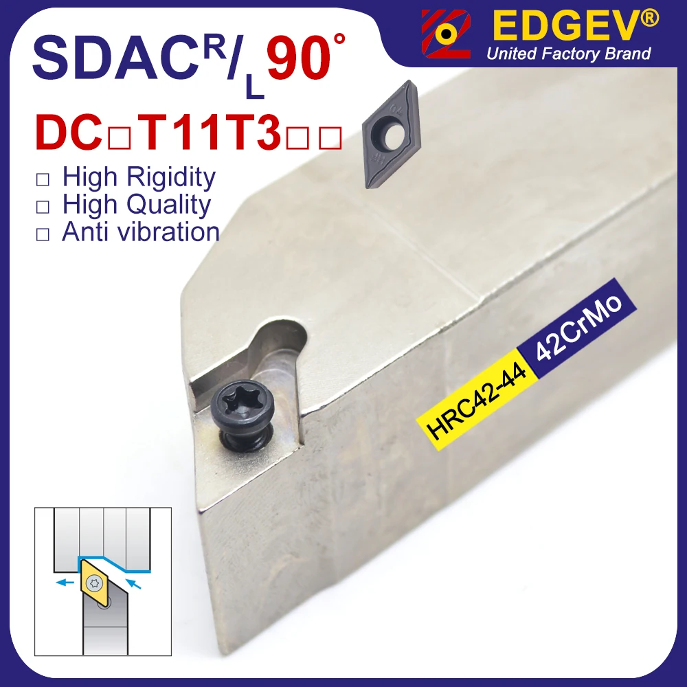 

SDACR SDACL Metal Lathe Cutter SDACR1616H11 SDACR2020K11 SDACR2525M11 Turning Tool for DCMT11T304 DCMT11T308 DCGT DCMT Holder