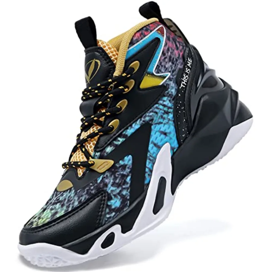 

VITUOFLY Basketball Shoes Boys Air Cushion Sneakers Girls Mid Top School Hoops Shoes Non-Slip Outdoor Sports Running Gym Comfor