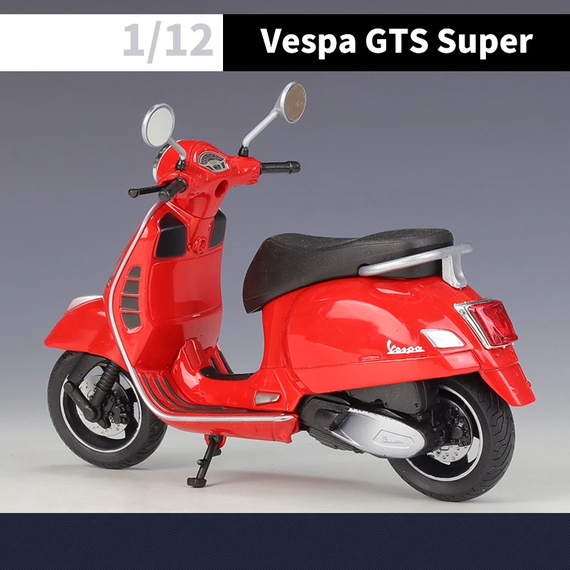 WELLY 1/12 Vespa GTS Super 2020 modèle de moto moulé sous pression jouet véhicule Collection Autobike tout-terrain Autocycle jouets voiture