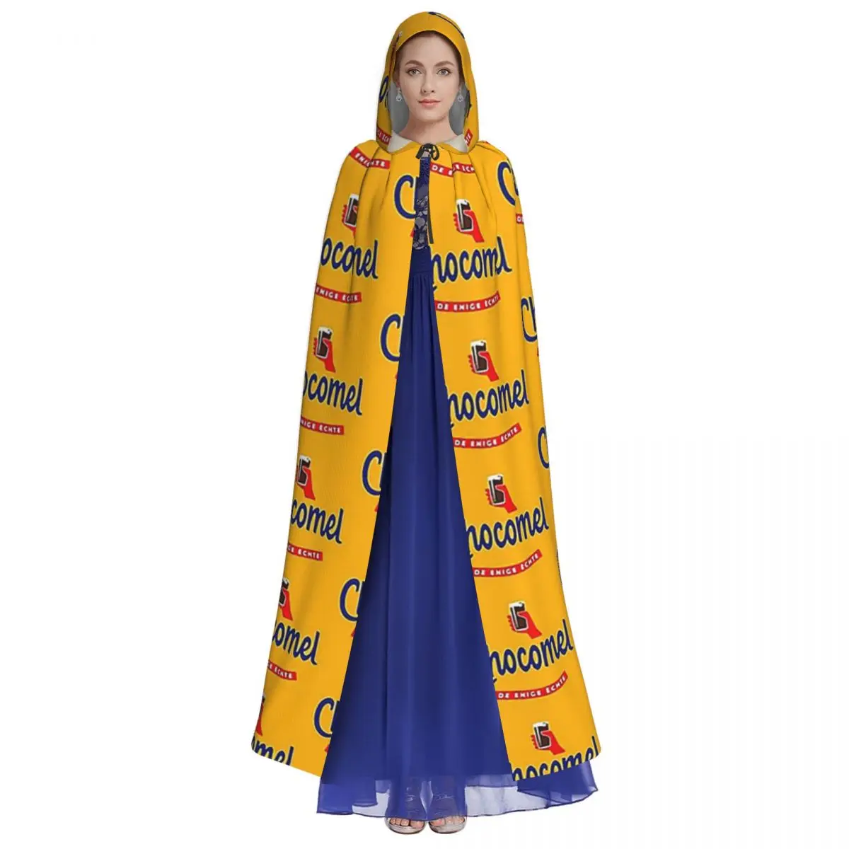Chocomel Chocolademelk Nederland Long Hooded Cloak Witch Medieval Costume Cosplay Cape HalloweenCoat Adult Unisex - view 4