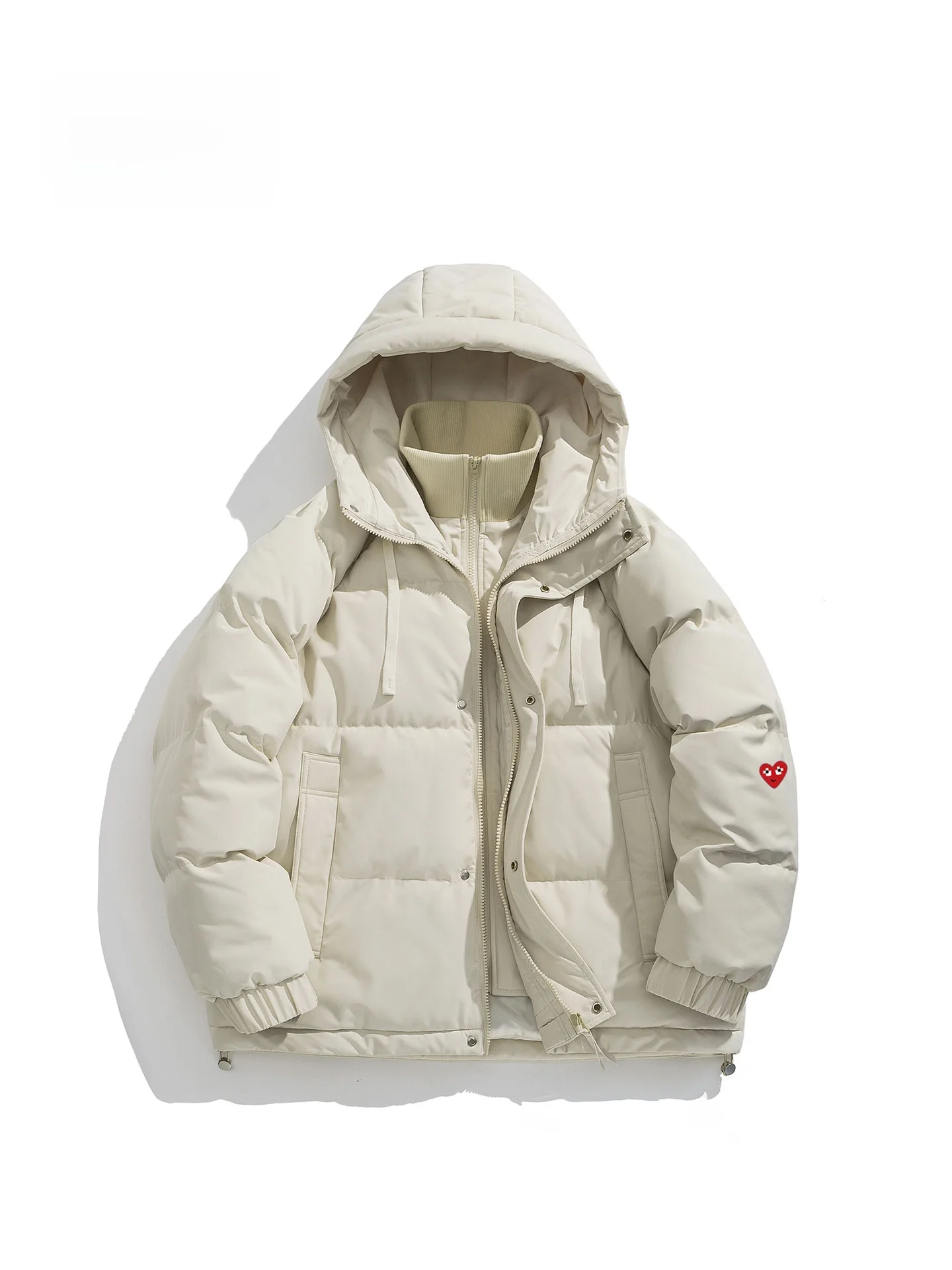 

Play Hei aron Color Series Double Collar Fake Two-Piece Cotton Jaet Winter New Sle ex Warmth Polyester Fiber Fil...