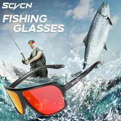 Scvcn Fishing Sunglasses Square Polarized UV400 Fishing Glasses For Men Women Driving Golf Running Cycling Glasses Eyewear