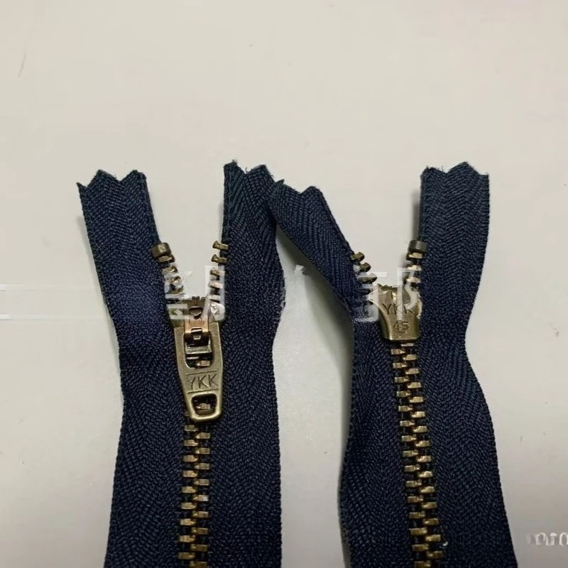 30pcs/Lot 3#  3YG/45 11-18cm  YKK Zipper Bronze Metal Jeans Zipper Metal Close End Black Dark Blue DIY Apparel Sewing Supplies