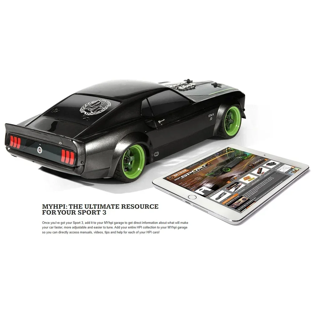 HPI RACING 120102 SPORT 3 MUSTANG RTR-X 1969 1/10 RC الكهربائية التحكم عن بعد نموذج سيارة الانجراف على الطريق مركبة الكبار لعب الأطفال #5