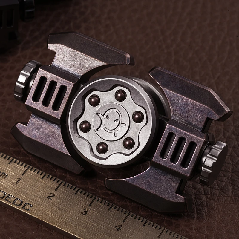 Black Mirror EDC Tomahawk Two-leaf Mechanical Metal Rotating Fidget Spinner Decompression Desktop Toy