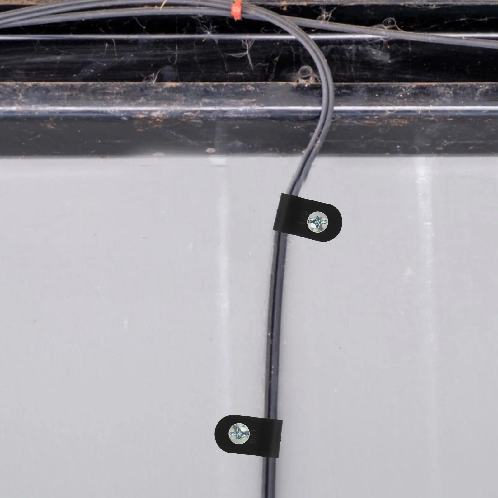 

100pcs Cable Clamp Organizer 1/8 Inch Pvc Wire Holder For Cord Management Mounting Clip For Ethernet Coax Cables