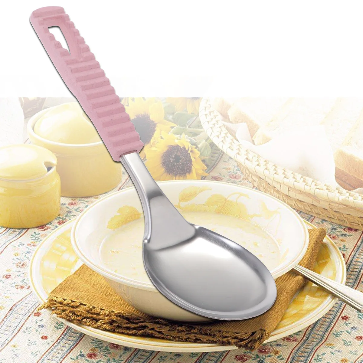 

Stainless Steel Rice Spoon Paddle Premium Kitchen Tool Ergonomic Handle For Home Restaurant Safe Dinner Scoop Buffet