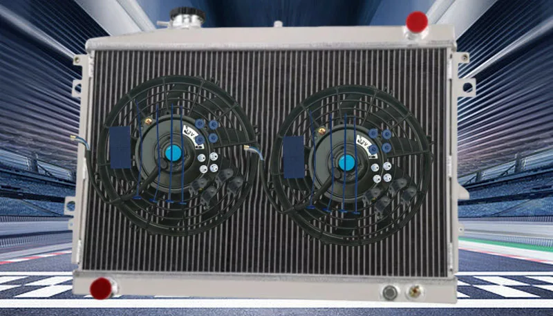 Aluminum Radiator+fan Fit Mazda Bravo B2600 Ford Courier Ute Petrol 85 1986-1996 MT 1987 1988 1989 1990 1991 1992 1993 1994 1995