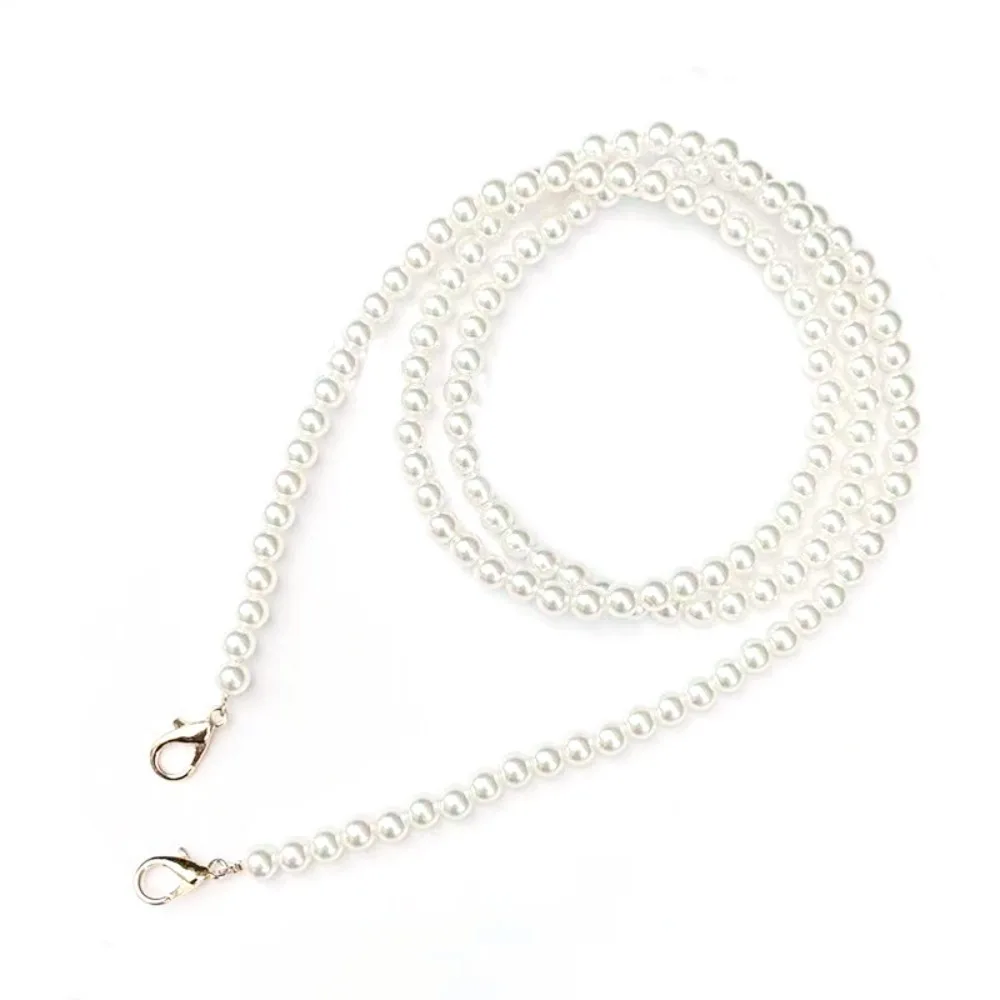 Fashion Pearl Crossbody Chain Universal Phone Case DIY Perforation-free Mobile Phone Gasket Ins Style Imitation Pearl Chain