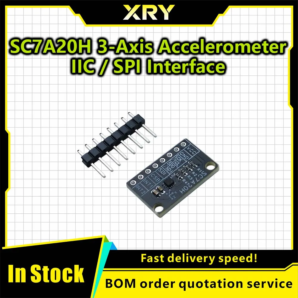 XRY SC7A20H high-precision three-axis gravity acceleration tilt sensor module IIC/SPI transmission 1.71V-3.6V