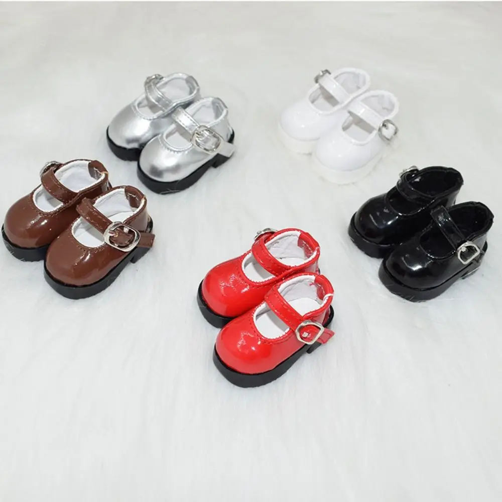 1 par de zapatos de cuero para muñeca, zapatos de lona con punta redonda, zapatos altos de cuero PU a escala 1/6, 5cm, zapatos informales para muñeca Bjd 1/6, regalos para niños