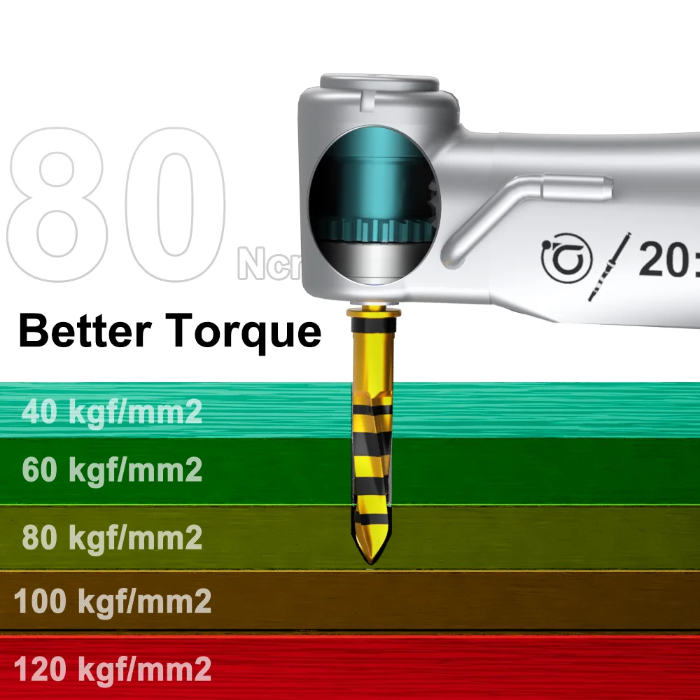 AI DENTAL New Smile Series Contra Angle Low Speed Handpiece 1:4.2/1:5/1:1/4:1/20:1 Red/Blue/Green E-Type Connection with Optic