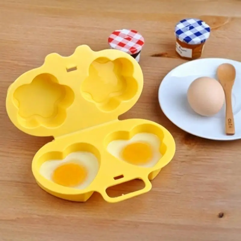 New Microwave Egg Steamer Flower And Heart Cooker Steamed Egg Mold Boiled Egg Mold Mini Breakfast