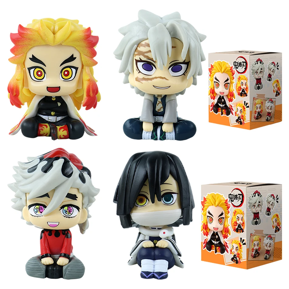 Heiße Anime Demon Slayer Figuren 9-11cm Rengoku Kyoujurou Iguro Obanai Mini Niedliche Edition PVC-Puppe Spielzeug Desktop-Ornament Geschenk Auf Lager