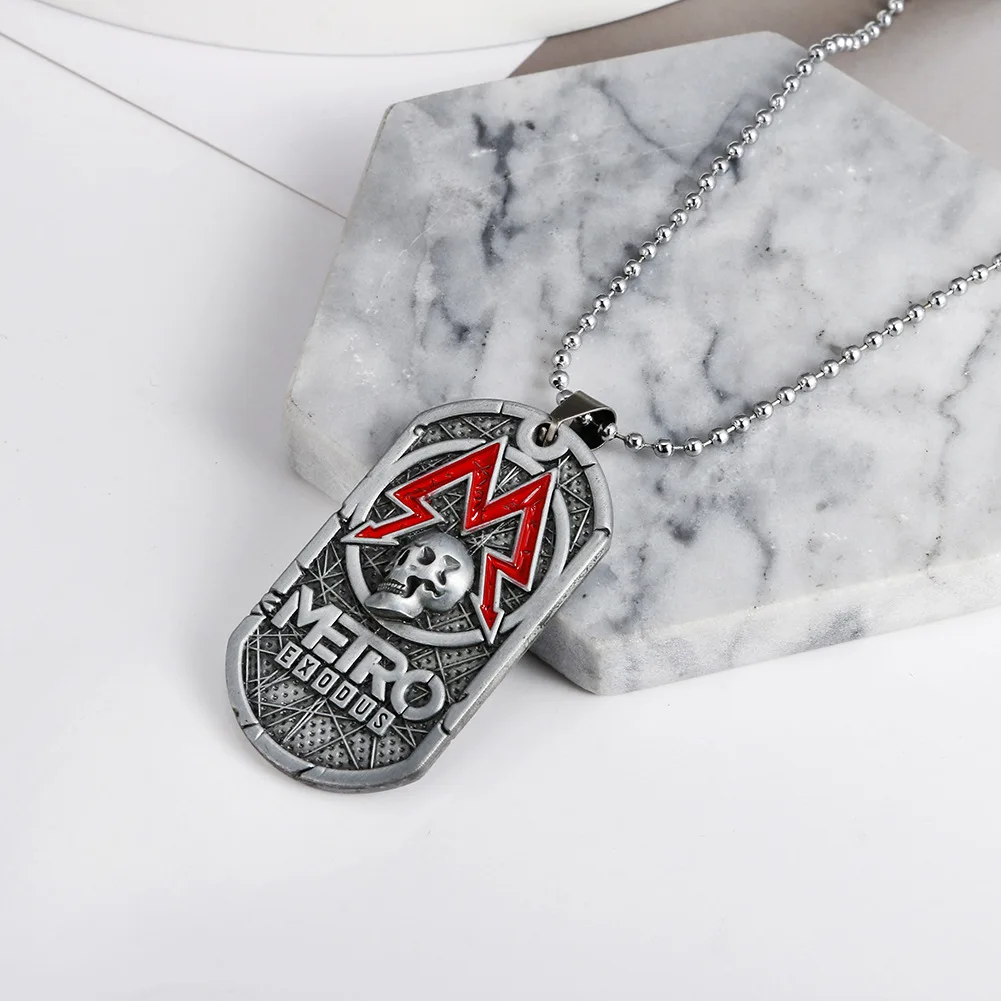 Metro 2023 Exodus Game Same Artyom Necklace Retro Cosplay Pendant for Men Boyfrieed Gift