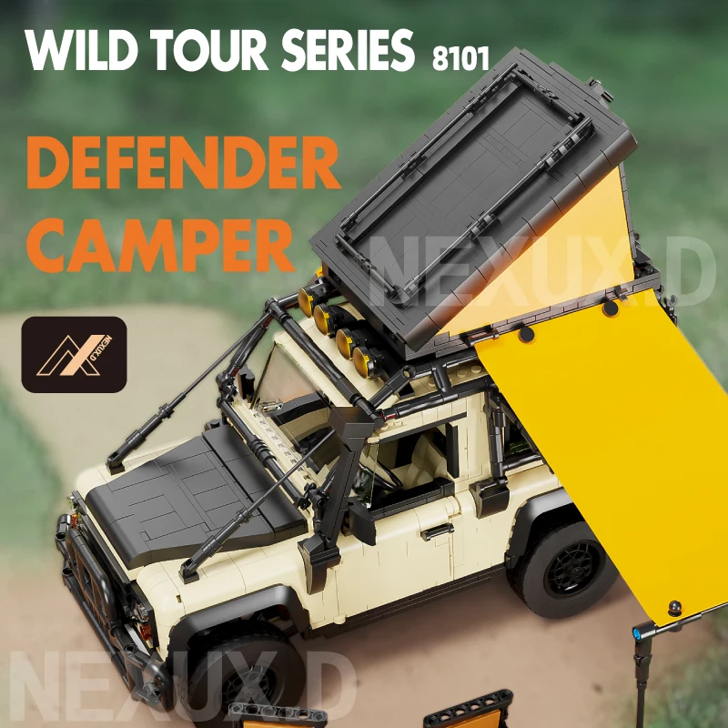 New 8101 2000pcs MOC Creativity Off-road Camper Building Blocks Assembling Car Bricks Model Toys for Boys Birthday Gift Set