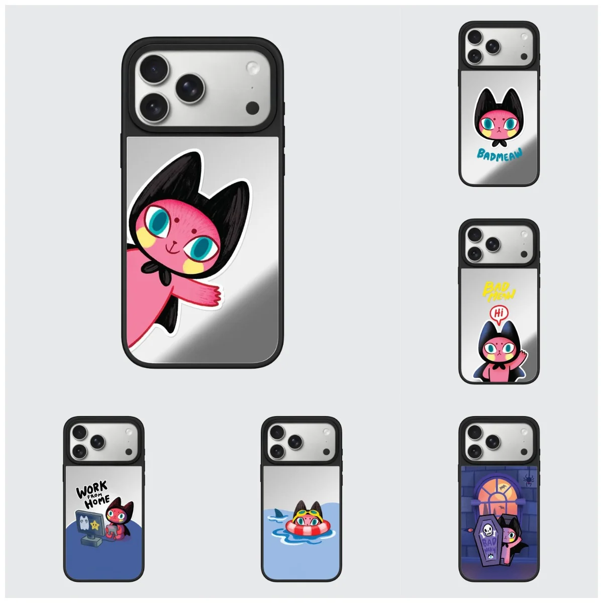 

Cute Greeting Kitten Baby Mirror Surface Magnetic Phone Case Cover for IPhone 12 13 14 15 16 17 Pro Max Case for IPhone 17 Air