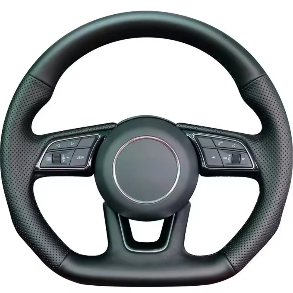Hand-stitched Black Non-slip Microfiber Leather 8X A3 8V S3 A4 B9 S4 A5 Q3 RS 4 2016-2022 Steering Wheel Cover For Audi A1 8X