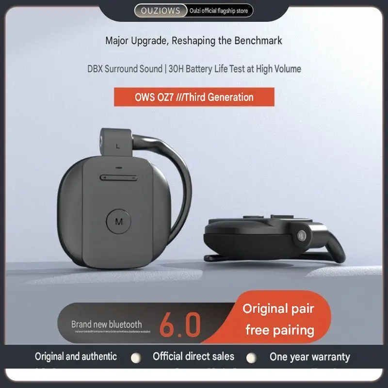 

3rd Gen Open Ear Wireless Bluetooth Ear Hooks, HiFi Audio, Long Standby, Universal for Smartphones