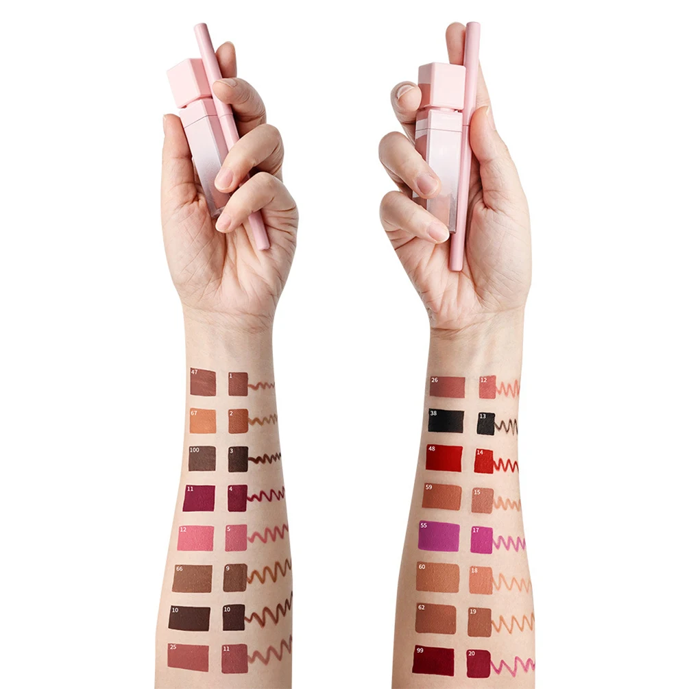 Private Label Lipstick Lipliner Kit Custom Logo Matte Waterproof Non-stick Lipgloss Lip Liner Waterproof Natural Color Makeup
