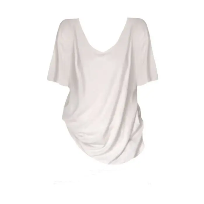 

Women Summer Solid Color Loose V Neck T-shirt Short Sleeve Casual Basic Oversized Tee Tops