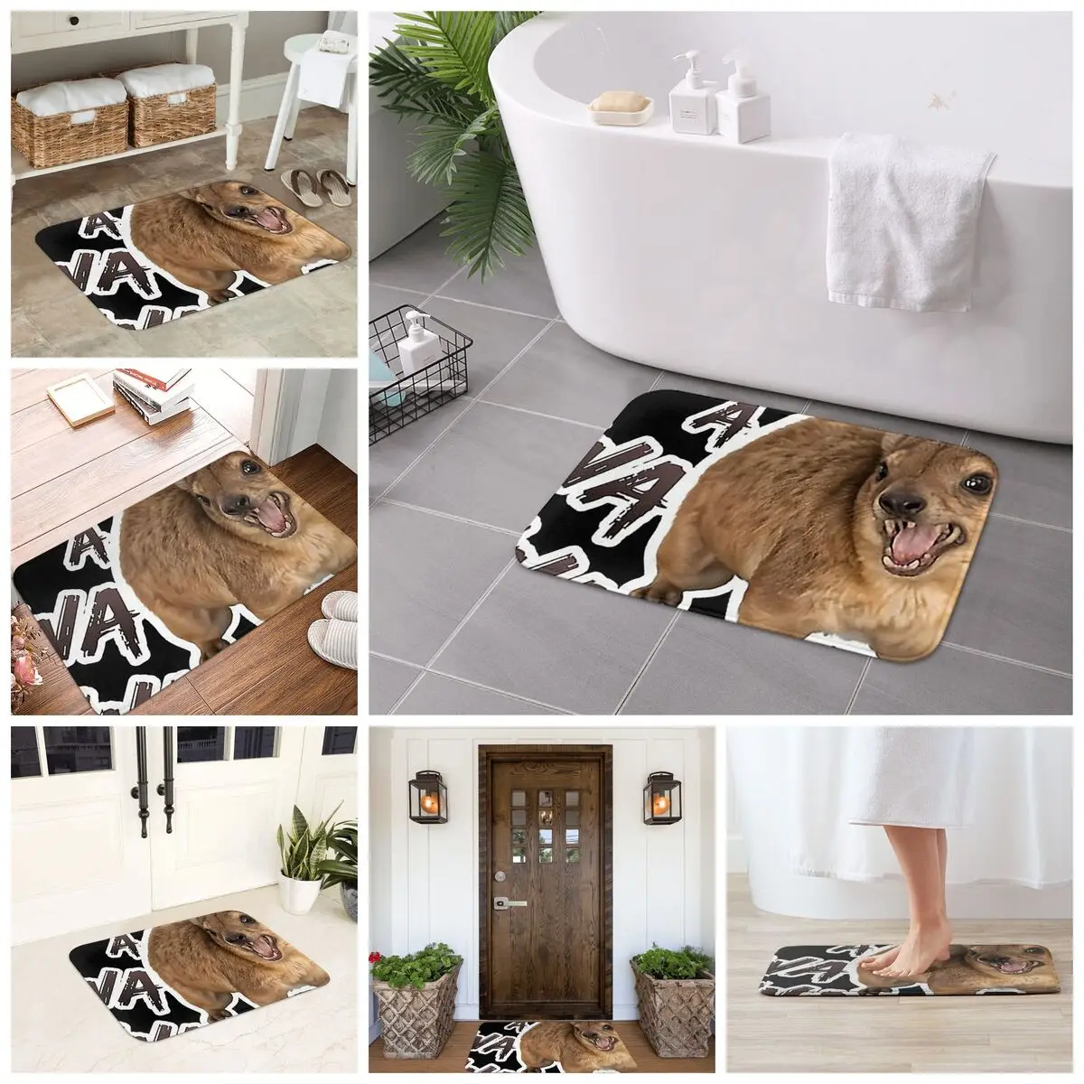 

Awawa Angry Screaming Rock Hyrax Meme Non-slip Doormat Floor Mat Absorbent Mat Carpet Rug for Kitchen Entrance Home Balcony Mats