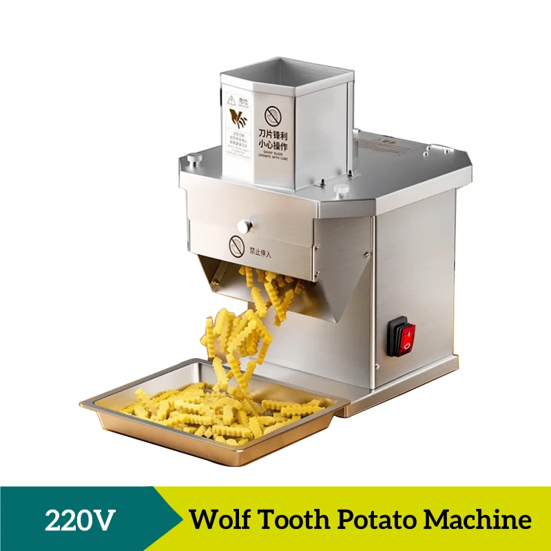 

220 В машина для изготовления картофельных чипсов с волчьим зубом, высококачественная машина для изготовления гофрированных чипсов с волчьим зубом