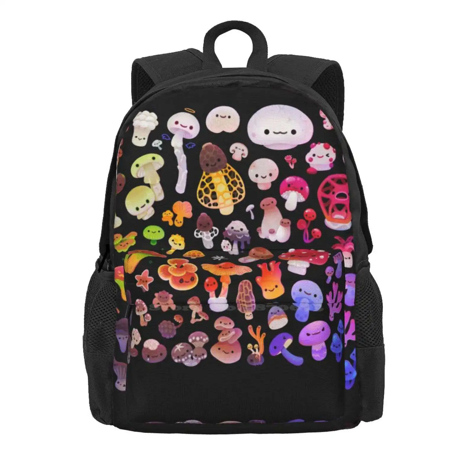 Mushroom 3D Print Design Backpack Student Bag Goblincore Pikaole Fungus Fungi Shrooms Mycology Mycologist Cute Kawaii Toadstool