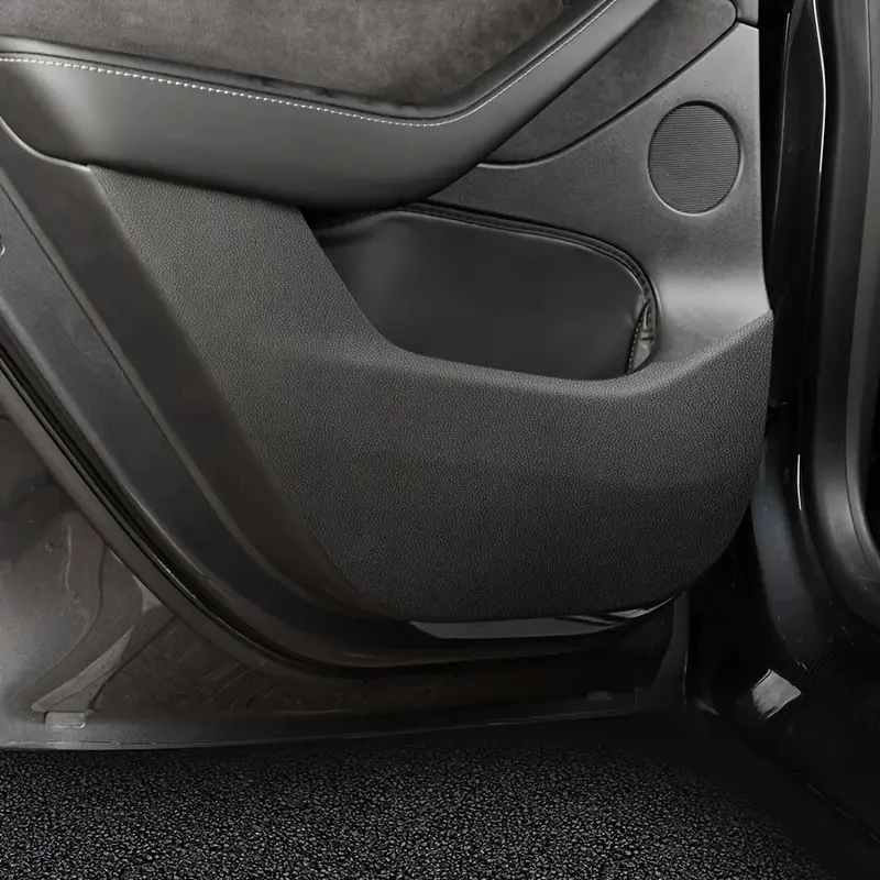 For Tesla Model 3/Y Car Door Anti-Kick Pad Leather Side Door Panel Protective Stickers Trim Anti-Dirty Mat Interior Accessories