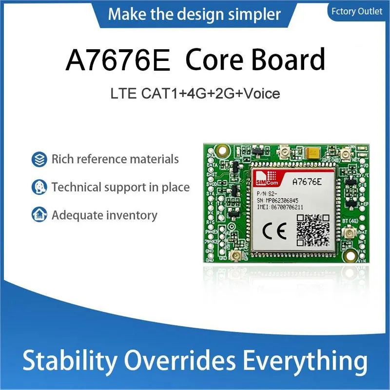 SIMcom A7676E 4G LTE Core Board with Voice & Data Support Multi-Band B1/B3/B8/B20/B31/B72 for IoT