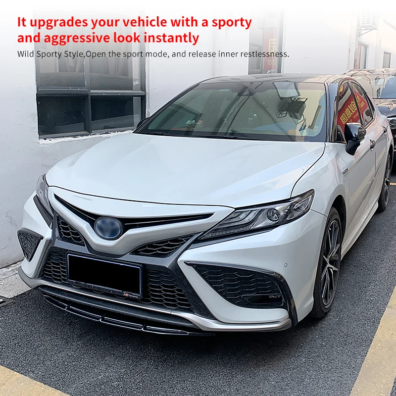 For  Camry 2012-2023 Car Universal Accessory Front Bumper Splitter Lip Body Kit Spoiler Chin Plate Scratch Protector ABS