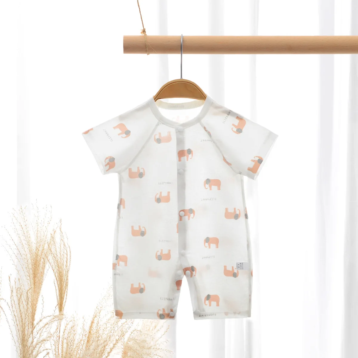 Newborn Summer 100% Cotton Jumpsuit Boys Girls Cute Printed Cartoon Bodysuit  Romper Baby Short Sleeve Thin Pajamas  0-3-6-9-12M