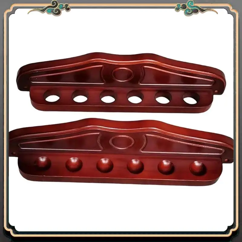 

6 Cue Wall Mounted Rack Wooden Stand Pool Stick Hold Stand-Billiards Pool Cue Rack Wooden Holds Billiard Supplies Limited Time O