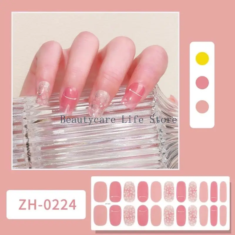 

652C 22Pcs Wraps Women Polish Strips Adhesive Polish Sticker Gel Strips Fingernail Manicure Stickers