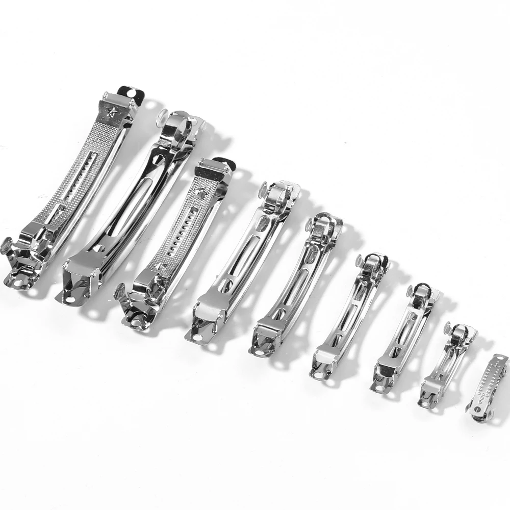 10 stücke Snap Haarspange Frühling Haar Clips Metall Blank Basis Einstellung Haarnadeln für Schmuck Machen DIY Bogen Haarnadel Zubehör Großhandel