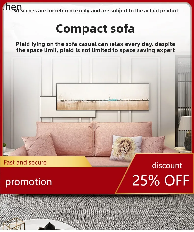 YFY sofa bed living room multi-functional dual-purpose small apartment telescopic double light luxury foldable bed
