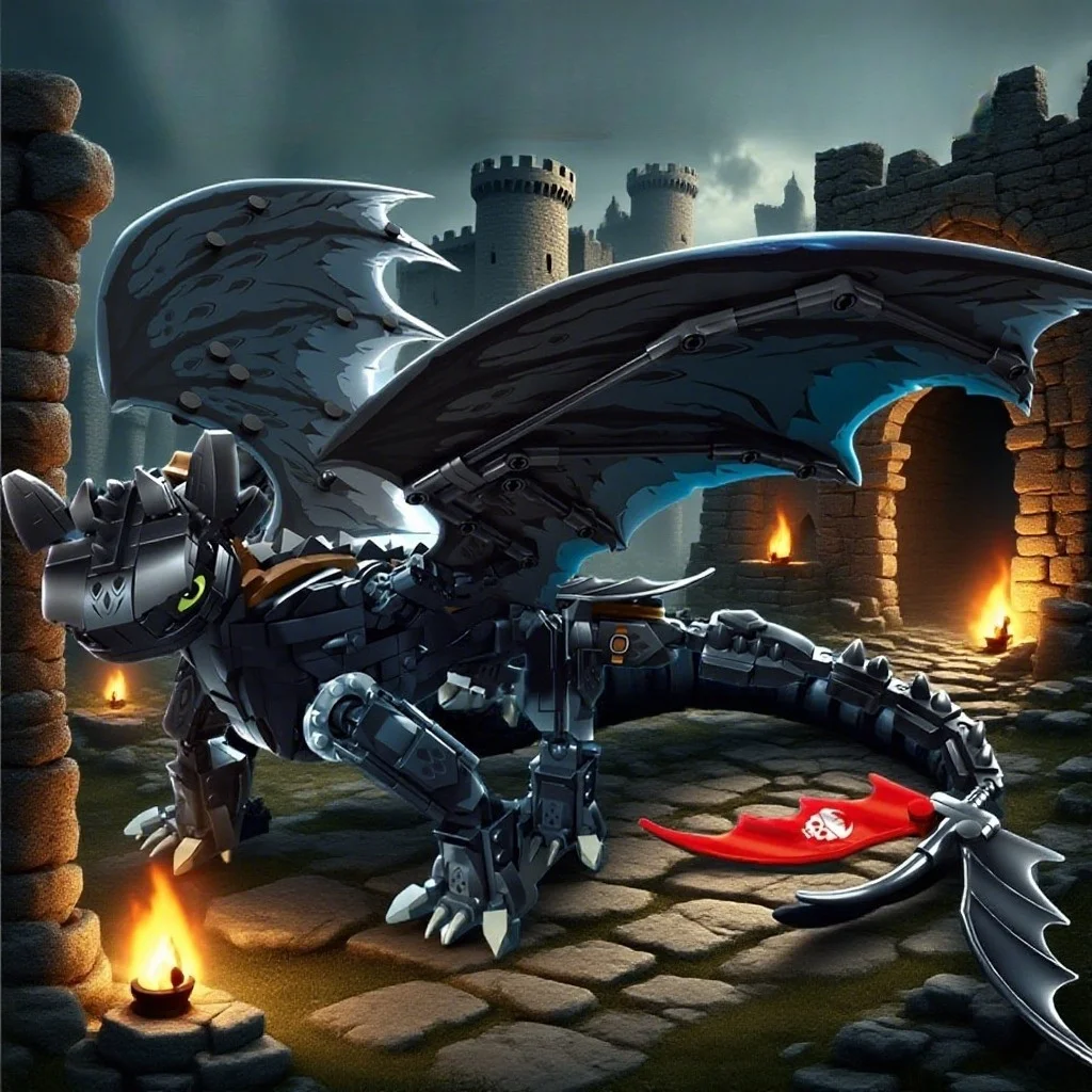 

1026pcs Night Shadow Dragon Fantasy Building Bricks Creative Anime Brick Set DIY Model Kit for Adults Kids Boys Birthday Gifts