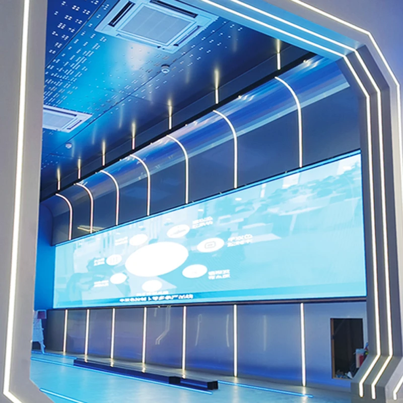 Ultra Thin 4K HD Flexible Transparent LED Screen 3000cd High Brightness 3D Curved Panel for Indoor Background Wall