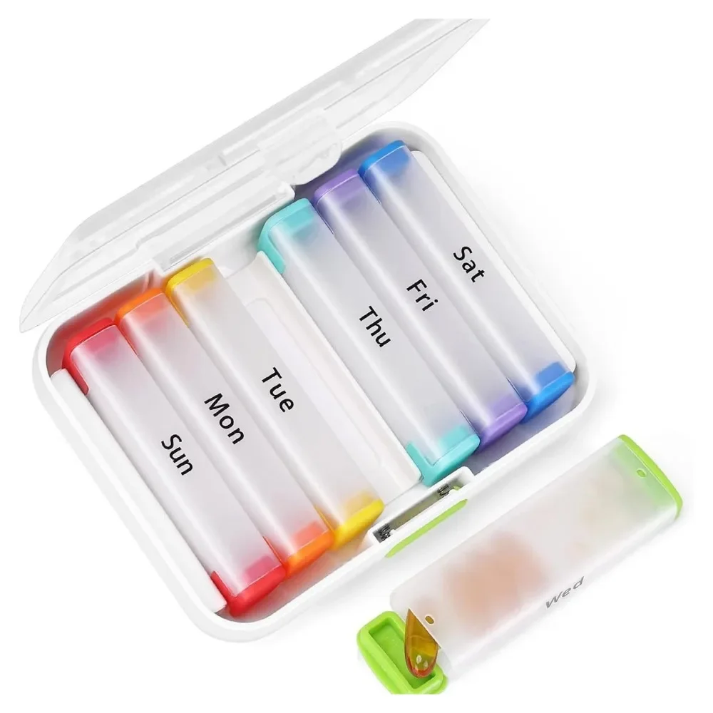 

New Hot Premium Large Pill Cases Organizer 2 Times A Day Pill Box 14 Grids Daily Pill Storage for Vitamin Supplements Fish Oils