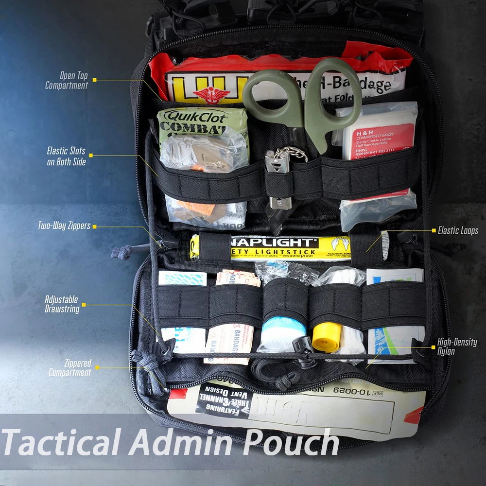 Triple Mag Admin Pouch Tactical Magazine Pouch Molle Utility EDC Organizer Detachable Inner Pocket Mag Holder for M4 M16 5.56mm view 2