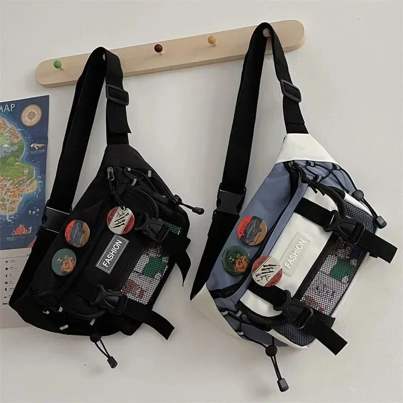 Japanese Style New Trendy Brand Casual Crossbody Bag Ins Nylon Small Shoulder Bag Large Capacity Waist Bag Student Mob