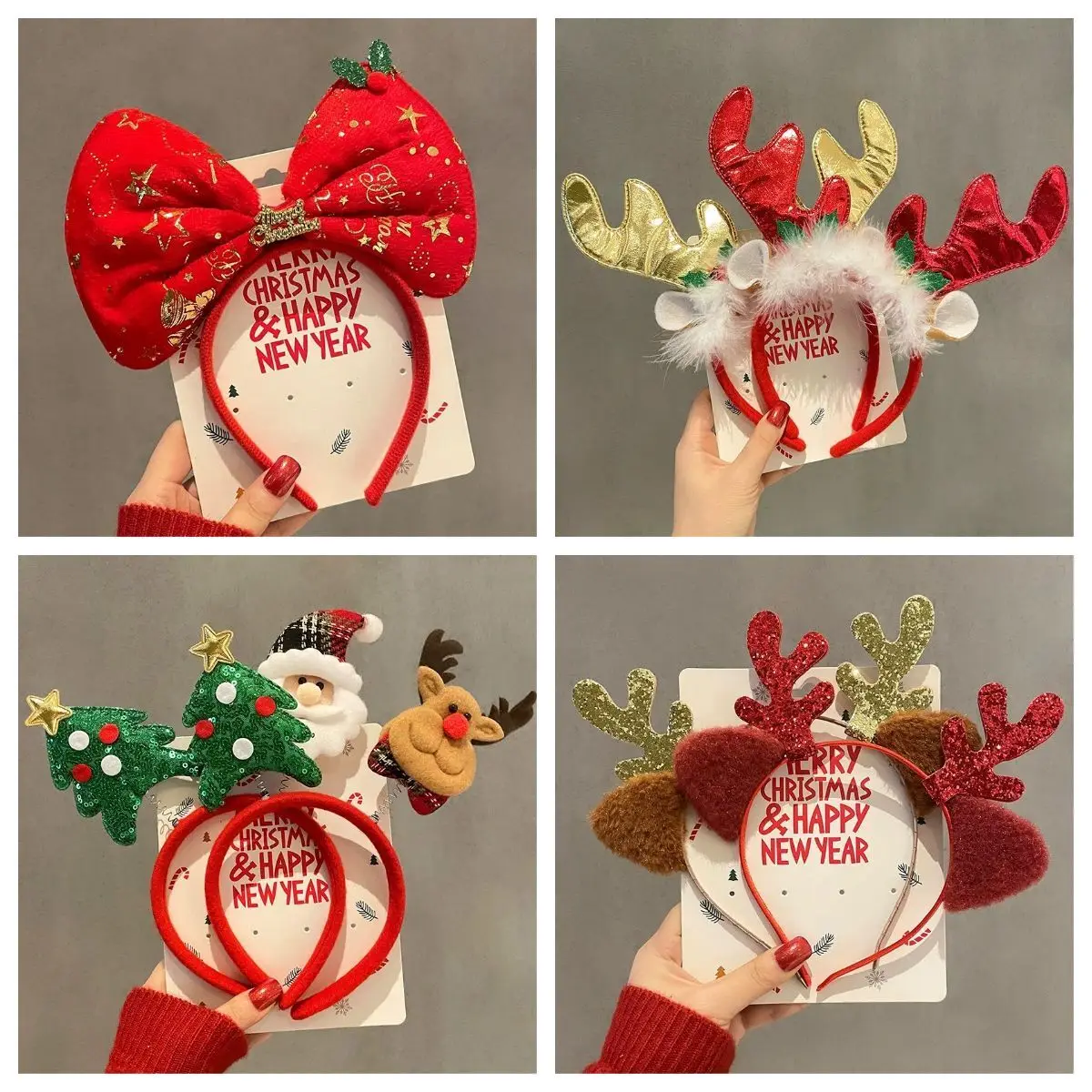 クリスマスヘアバンド1～10個入り。雪だるま、トナカイの角、 - Reindeer Antlers Headband のレビューと価格