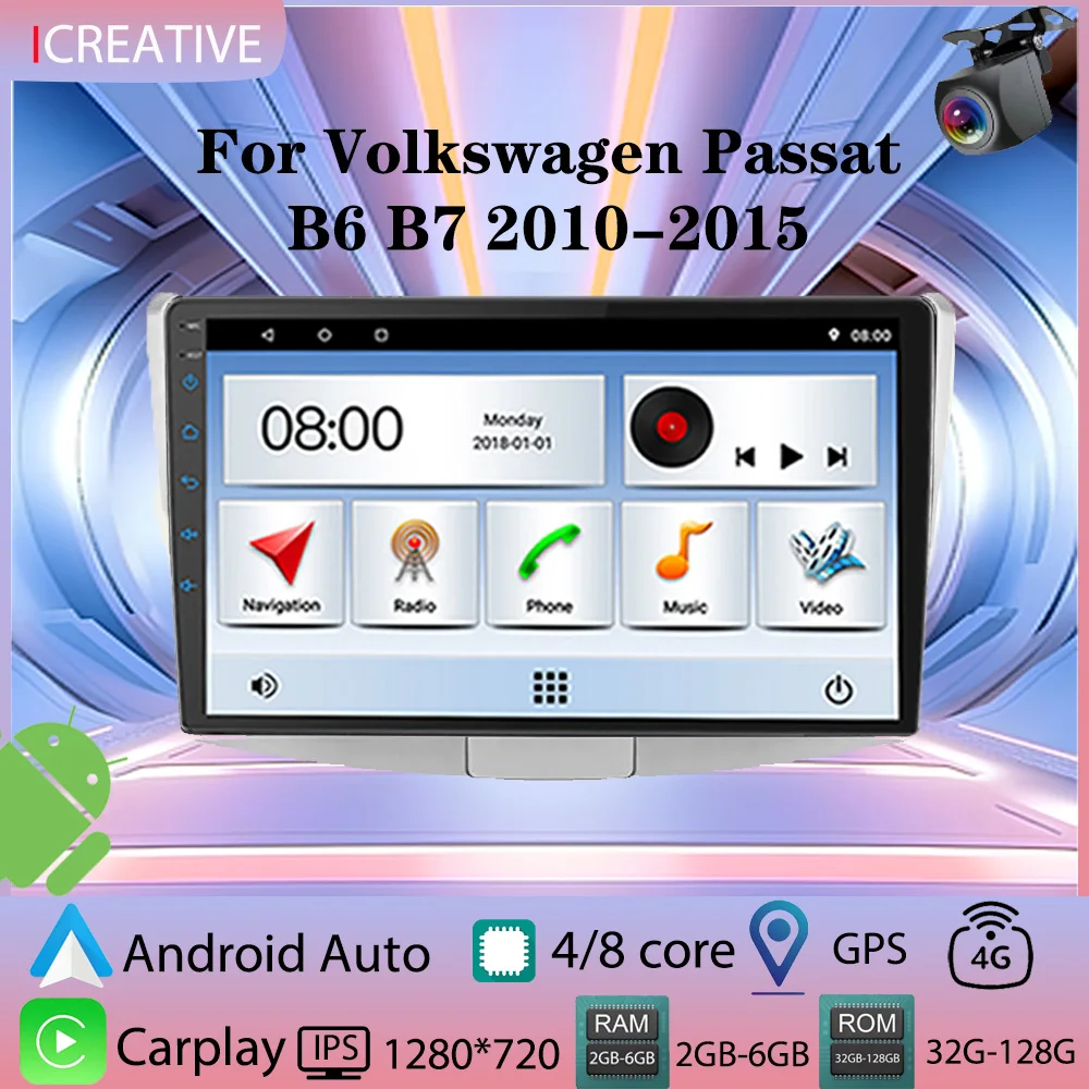 

Car Radio for Volkswagen Passat B6 B7 2010-2015 Carplay Multimedia Player 2din Stereo Autoaudio Android Head Unit Navigation GPS