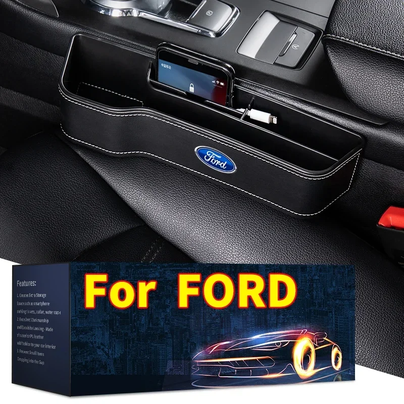 Car seat slot pocket card ID mobile phone storage For Ford Focus 2 3 fiesta mk3 f150 ranger fusion mk2 mustang mk7 Auto styling