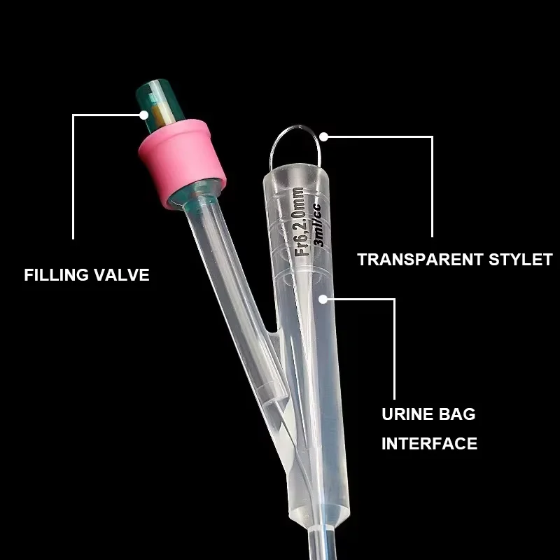 10PCS Feline Pet Male Dog 2-way Urinary Catheter Foley Catheter Probe Guide Wire Stylet Self-retaining Long Time Placement Tools